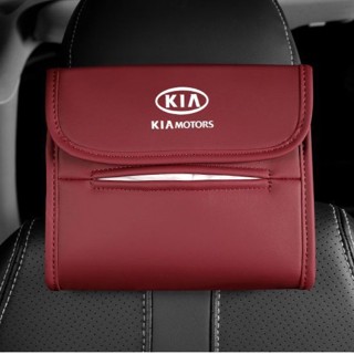 KIA LOGO tissue bag K3 K5 K9 pride RIO Sportage Stinger Borrego Niro Carnival Cadenza sorento KX3 KX5 car seat rear hanging storage box sun visor hanging leather material pumping bag