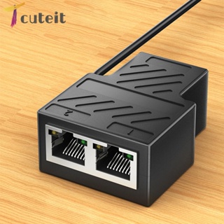 Tcuteit อะแดปเตอร์ขยายเครือข่ายอีเธอร์เน็ต 10 100Mbps สําหรับสายเคเบิลอีเธอร์เน็ต ตัวเมีย เป็นตัวเมีย