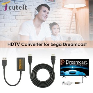 Tcuteit Dreamcast อะแดปเตอร์เชื่อมต่อเกมคอนโซล HDMI รองรับ NTSC 480i 480P