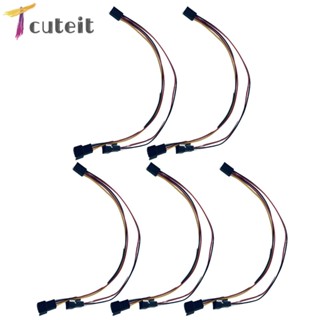 Tcuteit สายต่อขยายพัดลมระบายความร้อน 12V 3 Pin ตัวเมีย เป็น 2/3 Pin ตัวผู้ สําหรับคอมพิวเตอร์ 5 ชิ้น