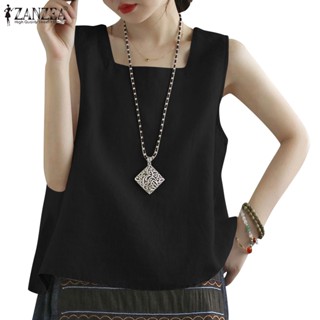 Zanzea เสื้อกล้าม แขนกุด คอสี่เหลี่ยม สีพื้น สไตล์เกาหลี สํา…