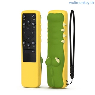 Wu เคสกันชน กันลื่น น้ําหนักเบา ลายการ์ตูนจระเข้ สําหรับ Hisense TV CN3A75