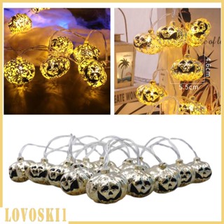 [Lovoski1] สายไฟ LED 20 ดวง ลายฟักทอง กันน้ํา สําหรับตกแต่งปาร์ตี้ฮาโลวีน