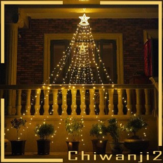 [Chiwanji2] สายไฟหิ่งห้อย LED รูปดาว น้ําตก สําหรับตกแต่งต้นคริสต์มาส ปีใหม่ งานแต่งงาน