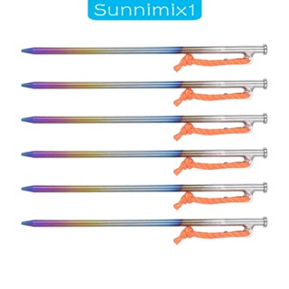 [Sunnimix1] หมุดไทเทเนียมอัลลอย ทนทาน สําหรับตั้งเต็นท์ กลางแจ้ง 6 ชิ้น