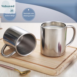 [Yobusad.th] แก้วมักสเตนเลส ขนาด 300 มล. สําหรับใส่เครื่องดื่ม ชา กาแฟ ตั้งแคมป์ กลางแจ้ง