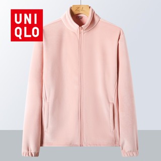 Uniqlo เสื้อแจ็กเก็ต เสื้อคาร์ดิแกน กันลม แบบหนา ลําลอง มีฮู้ด สําหรับผู้หญิง คู่รัก