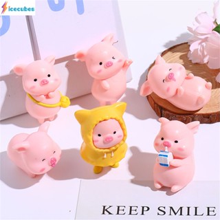 การ์ตูน Piggy ตุ๊กตา 3d ตกแต่งเรซิ่นอุปกรณ์เสริมครีมกาว Diy โทรศัพท์มือถือเปลือกวัสดุ ICECUBES