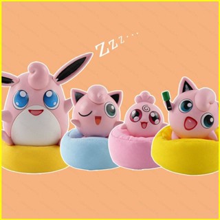 ใหม่ ตุ๊กตาฟิกเกอร์ Pokemon Jigglypuff Igglybuff Wigglytuff ของเล่น ของขวัญ สําหรับเด็ก เก็บสะสม ตกแต่ง 4 ชิ้น