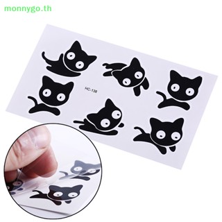 Monnygo สติกเกอร์รอยสัก ลายแมว กันน้ํา ลอกออกได้ DIY 1 แผ่น