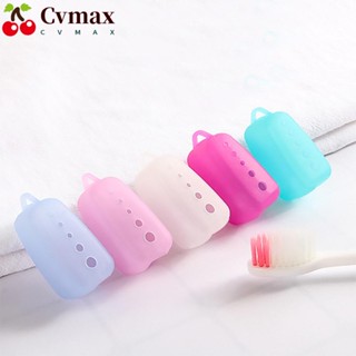 Cvmax ฝาครอบหัวแปรงสีฟัน ซิลิโคน แบบพกพา ทําความสะอาดง่าย หลายสี สําหรับห้องน้ํา 10 ชิ้น