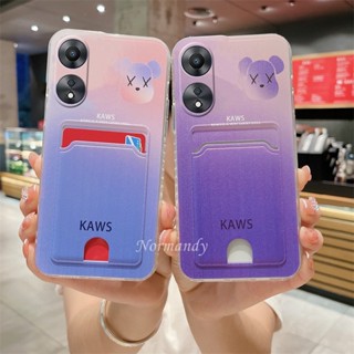 พร้อมส่ง เคสโทรศัพท์มือถือ ซิลิโคนนิ่ม กันกระแทก ลายการ์ตูนหมีน่ารัก พร้อมช่องใส่บัตรสี สร้างสรรค์ สําหรับ Oppo A38 4G Oppo A58 4G 2023