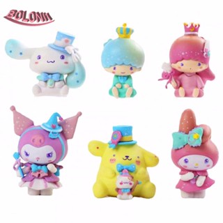 Bo My Melody โมเดลฟิกเกอร์การ์ตูน Cinnamoroll สําหรับตกแต่งบ้าน 6 ชิ้น ต่อชุด