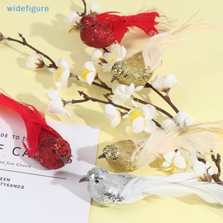 Widefigure ขนนกกลิตเตอร์ คลิปต้นไม้ Diy เครื่องประดับตกแต่งบ้าน ปาร์ตี้