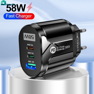 ที่ชาร์จ58W Dual Fast Charging 2PD QC3.0 USB Travel Charger โทรศัพท์มือถือแท็บเล็ต Multi-Device Charging Home home home