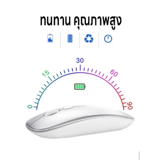แป้นพิมพ์เม้าส์บลูทูธ เมาส์ไร้สาย แป้นพิมภาษาไทย คีย์บอร์ดBluetooth เชื่อมง่ายใช้สำหรับคอม iPad แท็บเล็ต มือถือ ชาร์จUSB