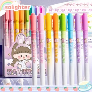 Solighter ปากกามาร์กเกอร์ แบบสองหัว 8 สี สําหรับวาดภาพกราฟฟิตี้