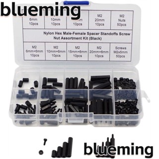 Blueming2 สเปเซอร์หกเหลี่ยม ตัวผู้ ตัวเมีย M2 ไนล่อน พร้อมน็อตแหวนรอง 180 ชิ้น DIY