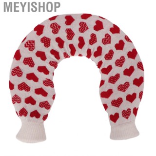 Meyishop Neck Hot Water Bag Knited Cover Explosion Proof U Shaped Bottle Reduce Stiffness Heart Patterns Keep Warm Soft PVC for