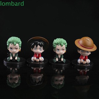 Lombard ใหม่ ฟิกเกอร์ PVC รูปปั้นอนิเมะ Luffy Zoro ของขวัญคริสต์มาส ของเล่นสําหรับเด็ก 4 ชิ้น ต่อชุด