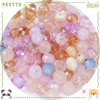 Nextth ลูกปัดแก้วคริสตัล สีชมพู 6 มม. สําหรับทําเครื่องประดับ สร้อยคอ DIY 200 ชิ้น