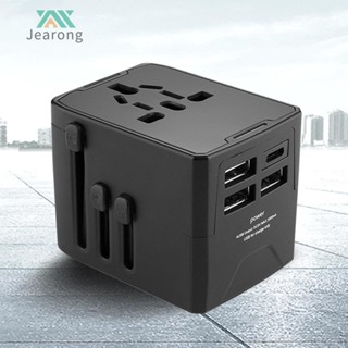 3usb 1Type C พอร์ต สากล อะแดปเตอร์ชาร์จไฟติดผนัง หลายปลั๊ก Outlet [Jearong.th]