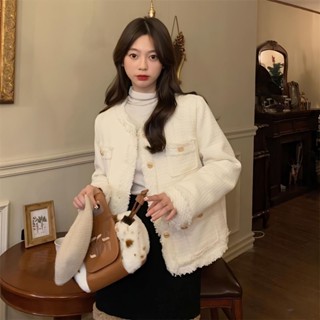 [Winter Jacket Women] Xiaoxiang เสื้อแจ็กเก็ตลําลอง แขนยาว ทรงหลวม เข้ากับทุกการแต่งกาย สไตล์เกาหลี ฤดูใบไม้ผลิ ฤดูใบไม้ร่วง สําหรับผู้หญิง 2023