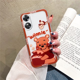 【พร้อมส่ง】เคสโทรศัพท์มือถือ ซิลิโคนนิ่ม ใส กันกระแทก ลายการ์ตูนหมีพูห์น่ารัก สําหรับ OPPO A38 4G 2023 OPPOA38 4G