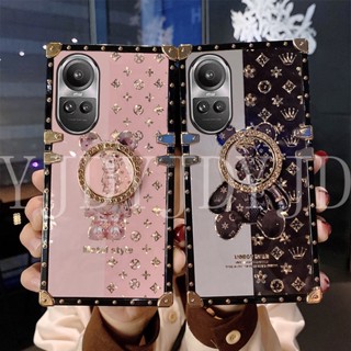 Yjd เคสโทรศัพท์ กันกระแทก ประดับเพชร หมีน้อย พร้อมแหวนขาตั้ง สําหรับ OPPO Reno10 Pro