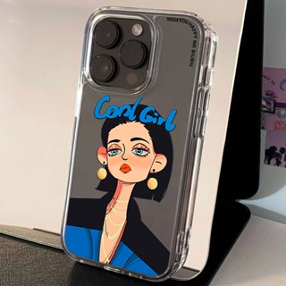 เคสโทรศัพท์มือถือ ซิลิโคนนิ่ม ใส กันกระแทก ลาย Niche ins Style Short Hair Urban Beauty สําหรับ iPhone 7 8 Plus XS XR X XS max 11 12 13 14 15 Pro max 12 Pro 13 Pro max เคสป้องกัน 14 Pro max