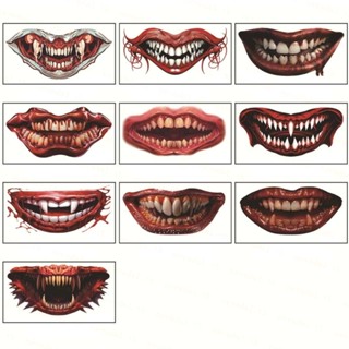 สติกเกอร์รอยสักชั่วคราว ลายฮาโลวีน จํานวน 10 ชิ้น