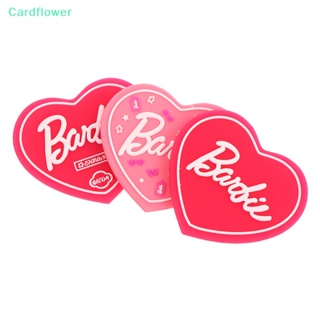 &lt;Cardflower&gt; กระจกแต่งหน้า รูปการ์ตูนบาร์บี้ แบบนูน รูปหัวใจ สีชมพู ขนาดกะทัดรัด แบบพกพา ลดราคา