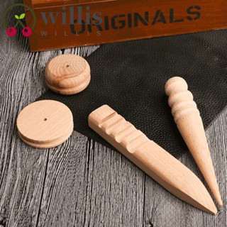Willis แท่งเจียรหนัง ไม้เนื้อแข็ง ทรงกลม แบบพกพา แฮนด์เมด DIY 3 ชิ้น