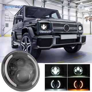 ไฟหน้า LED 200W ทรงกลม 7 นิ้ว สําหรับ Jeep Wrangler JK TJ LJ 97-17 [Winfred.th]