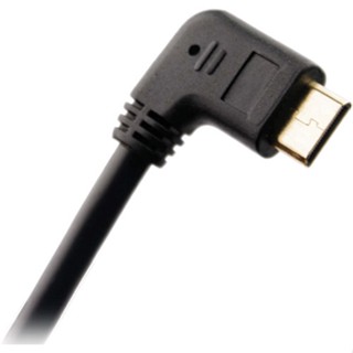 HDMI mini to HDMI cable 0.5M -  สายมินิ HDMI TO HDMI 0.5 เมตรหัวงอ 90 องศาข Black