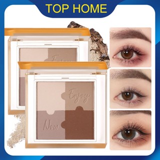 XIXI อายแชโดว์ 4 สีติดทนนานกันน้ำไม่มีรอยเปื้อนทุกวัน Earth Color Pearl Matte Palette เครื่องสำอางค์, Wow ~ ราคาต่ำสุด