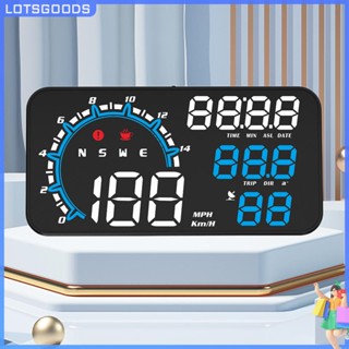 ★ Lotsgoods.th ★【พร้อมส่ง】เครื่องวัดความเร็ว Gps ดิจิทัล LED พร้อมนาฬิกาปลุก สําหรับรถยนต์