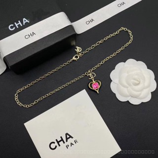 Top-quality Double C Brand New Fashion Retro High Fashion Trendy Grace Gem Love Necklace Pendant Elegance Sweet and Cool Style Exquisite Y2K WDLO