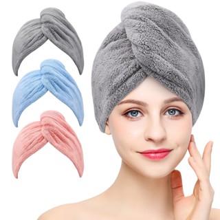 Spot second hair# factory cross-border European and American microfiber coral fleece dry hair cap absorbent quick-drying headscarf dry hair towel bath cap 8.cc