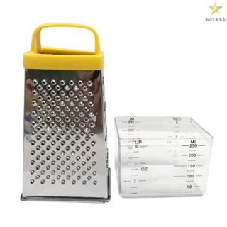 Durable Stainless Steel Manual Grater Box with Container - Perfect for Grating Cheese and Vegetables in the Kitchen