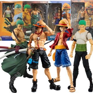 Shf โมเดลฟิกเกอร์ อนิเมะ One Piece Luffy Ace Zoro Santauryou Change Face สําหรับตกแต่งบ้าน