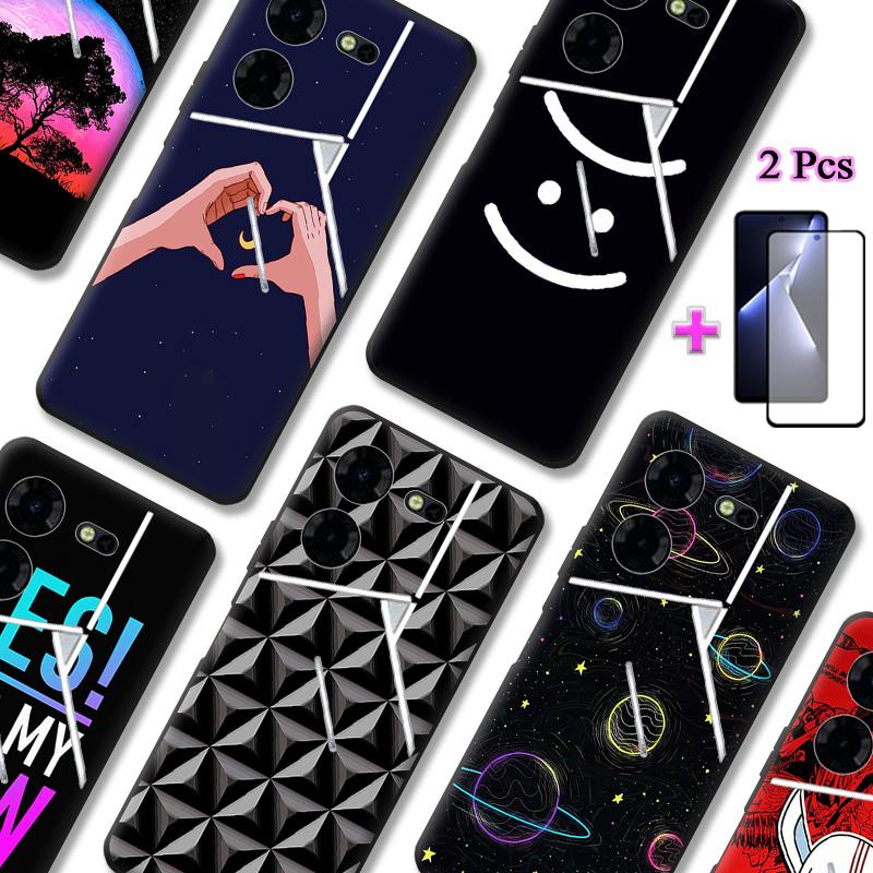 2 IN 1 เคสโทรศัพท์มือถือ TPU ทรงโค้ง สองชิ้น สําหรับ Tecno Pova 5 Pro 5G LH8n