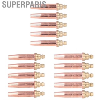 Superparis Cutting Tips  Brass and Copper Welding Nozzles 5PCS Standard Sizes for Industrial Propane Acetylene Gases