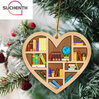 Suchenth จี้ไม้ รูปหนอนหนังสือ สําหรับแขวนตกแต่งบ้าน ต้นคริสต์มาส