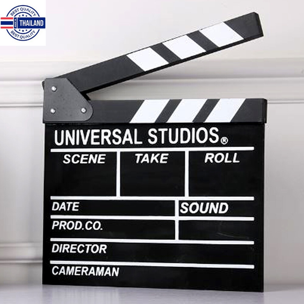ขนาดใหญ่ 30 x 27 cm. Film Slate สเลทคัทฉาก ไม้คัทซีน ไม้คัดฉาก สำหรักองถ่าย ของแต่ง้าน สเลทภาพยนตร์ หนังสั้น พร็อพถ่ายภา