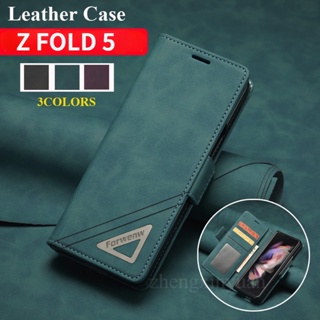 เคสโทรศัพท์มือถือหนัง ฝาพับแม่เหล็ก พร้อมช่องใส่บัตร สําหรับ Samsung Galaxy z Fold 5 zFold5 zFold5 z Fold 5 F3