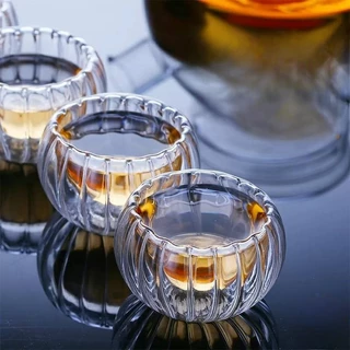 แก้วชา ถ้วยจอก สองชั้นทนความร้อน Tea Cups #V-0017