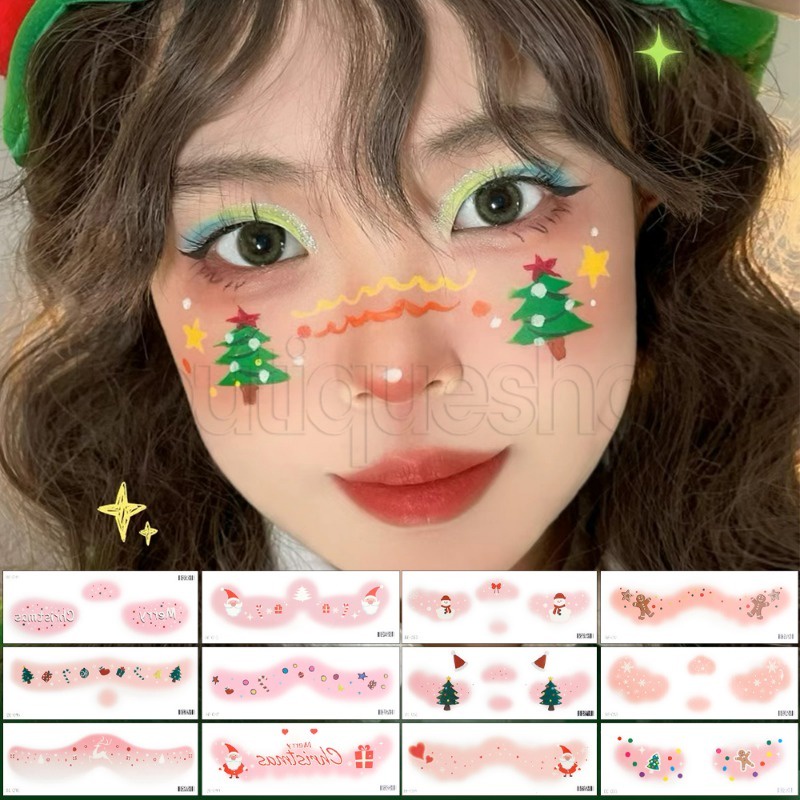 [ Featured ] แผ่นแปะรอยสักชั่วคราว ลายกวาง ซานตาคลอส กันน้ํา สําหรับตกแต่งต้นคริสต์มาส DIY