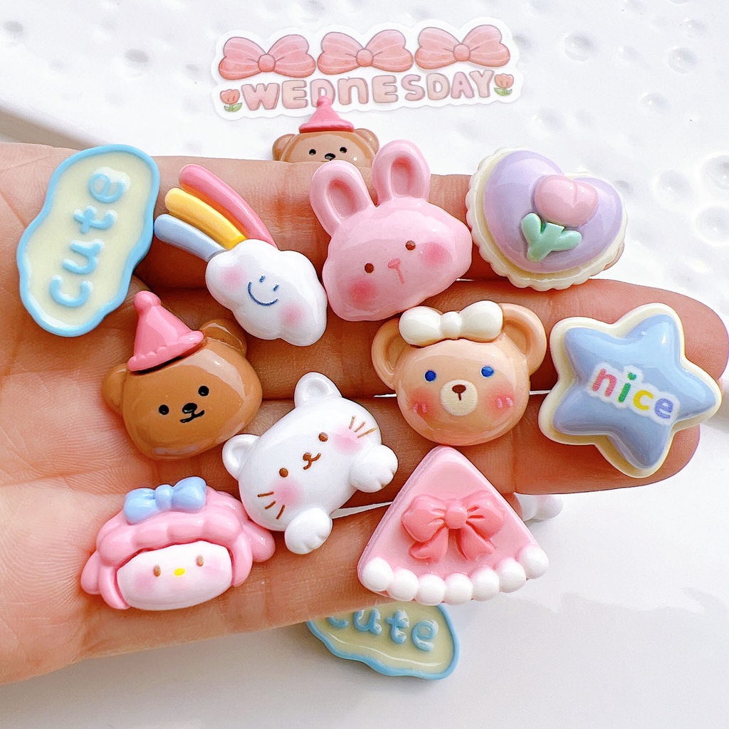 1PCS Shiny Glossy Star Cloud LOVE Ribbon Bear รองเท้าหัวเข็มขัด DIY Charm ปุ่มแฟชั่นรองเท้าอุปกรณ์เสริม#shiny ซีรีส์