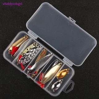 VHDD 10 ชิ้นตกปลาช้อนโลหะชุดล่อชุดทองเงินเหยื่อเลื่อม Spinner TH
